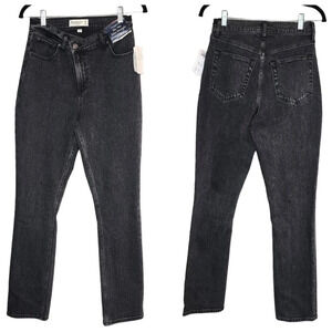 NWT A&F Curve Love Ultra HR 90s Slim Straight Black Jean Criss Cross Waist 26
